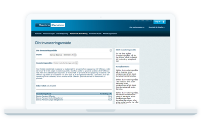 Visuelt billede af, hvordan din investeringsprofil ser ud på en computer