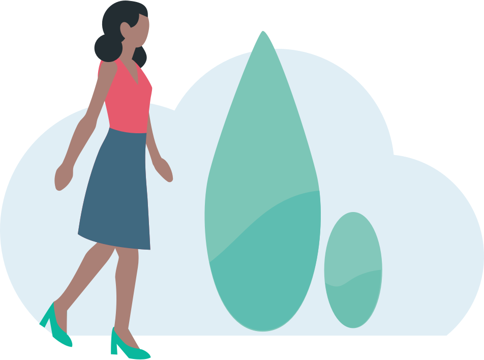 Woman walking outside