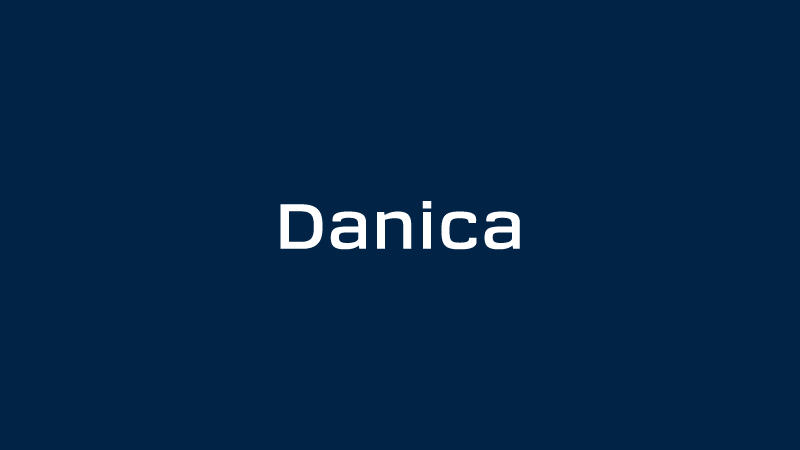 Danica logo på blå baggrund
