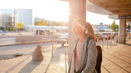 Young woman travelling