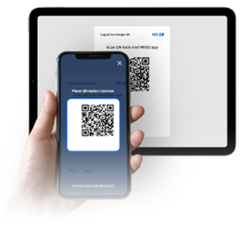 Mobiltelefon scanner MitID QR-kode